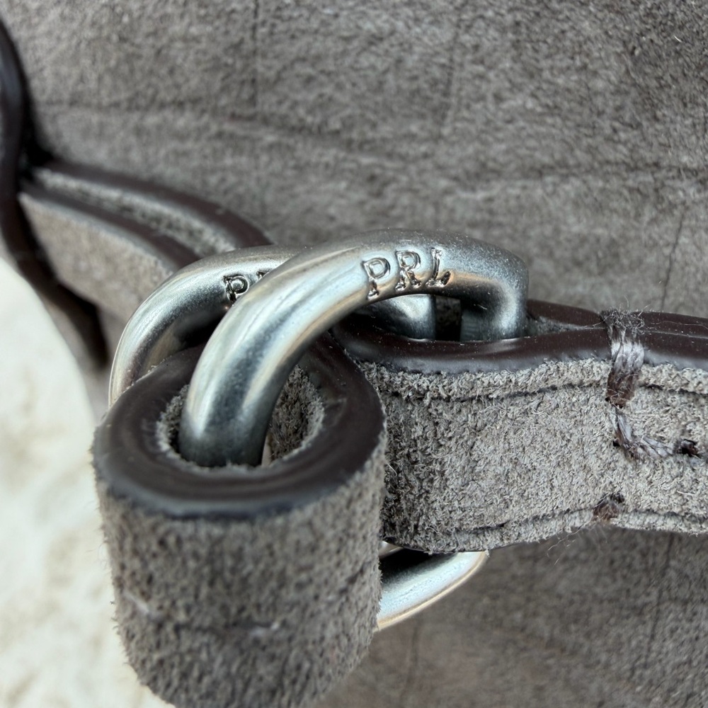Polo by Ralph Lauren Grey Suede Crossbody Bucket Bag - Picture 7 of 7